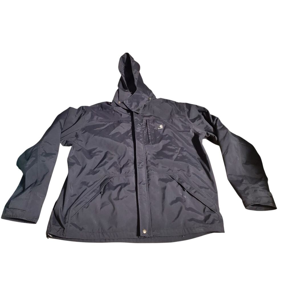 Carhartt Jacket Mens XL Black Storm Defender Shoreline Heavyweight Coat J162 BLK